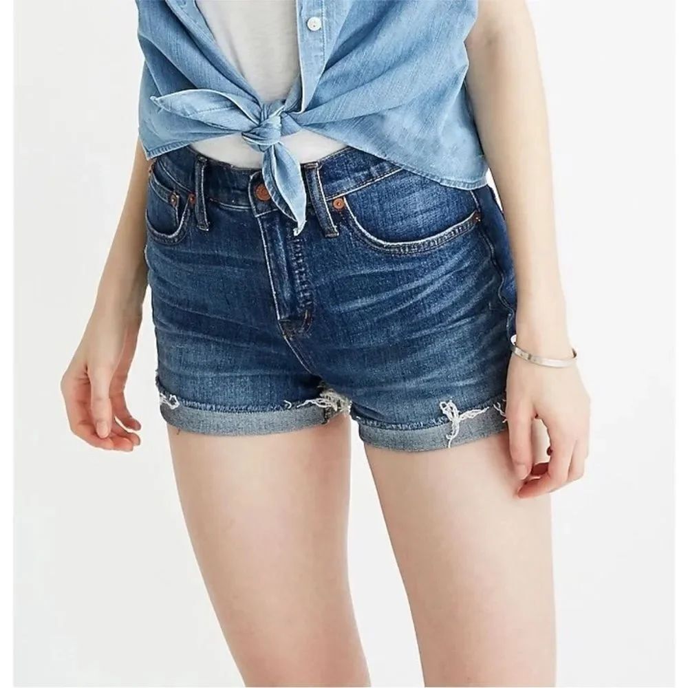 Madewell Cutoff Edition Glenoaks Wash Jean High-Rise Denim Shorts Stretchy 29